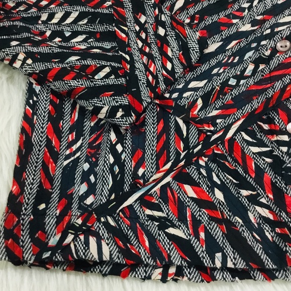 Multiples red black striped embellished jacket size small - Picture 3 of 5